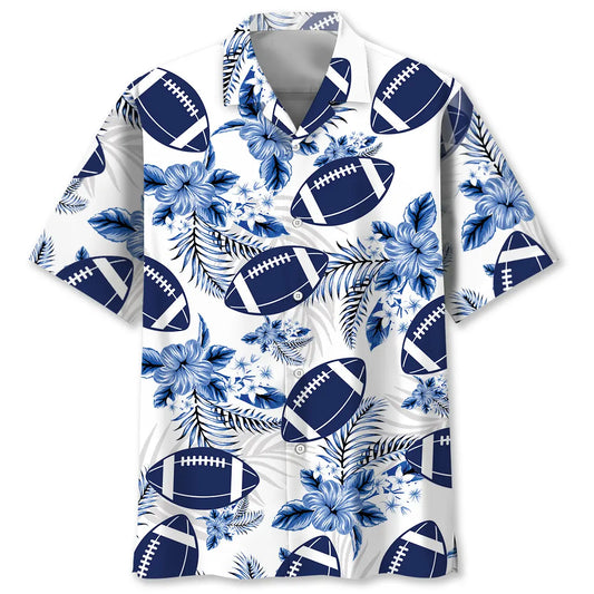 Hawaiian Shirt / Adults / S American Football Hawaiian Shirt Blue