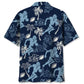American Football Hibiscus Blue Hawaiian Shirt