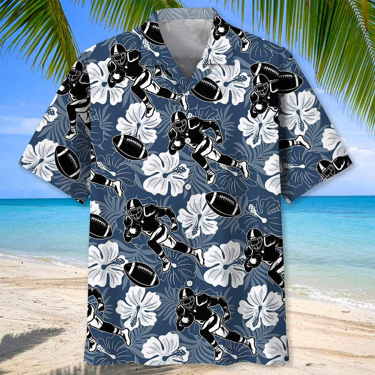 American Football Hibiscus Hawaiian Shirt