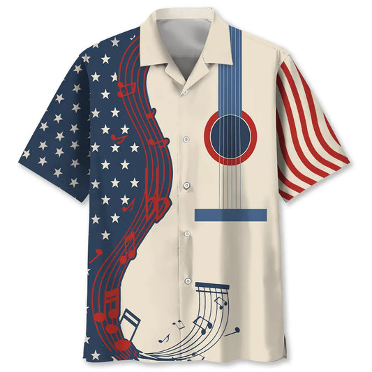 Hawaiian Shirt / Adults / S American Guitar Hawaiian Shirt