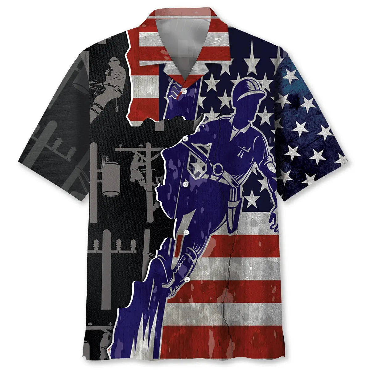 Hawaiian Shirt / Adults / S American Lineman Proud Hawaiian Shirt