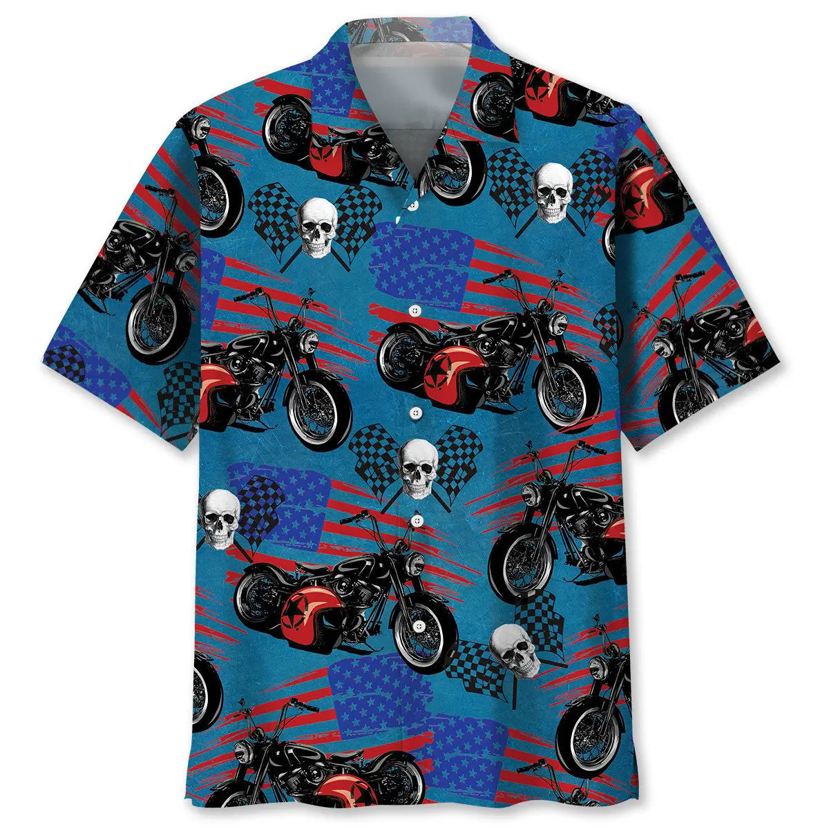Hawaiian Shirt / Adults / S American Motorcycle Hawaiian Shirt
