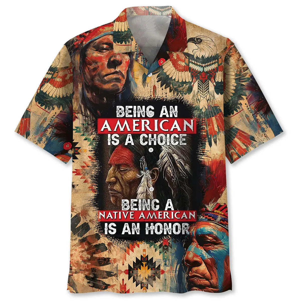Hawaiian Shirt / Adults / S American Native Proud Hawaiian Shirt