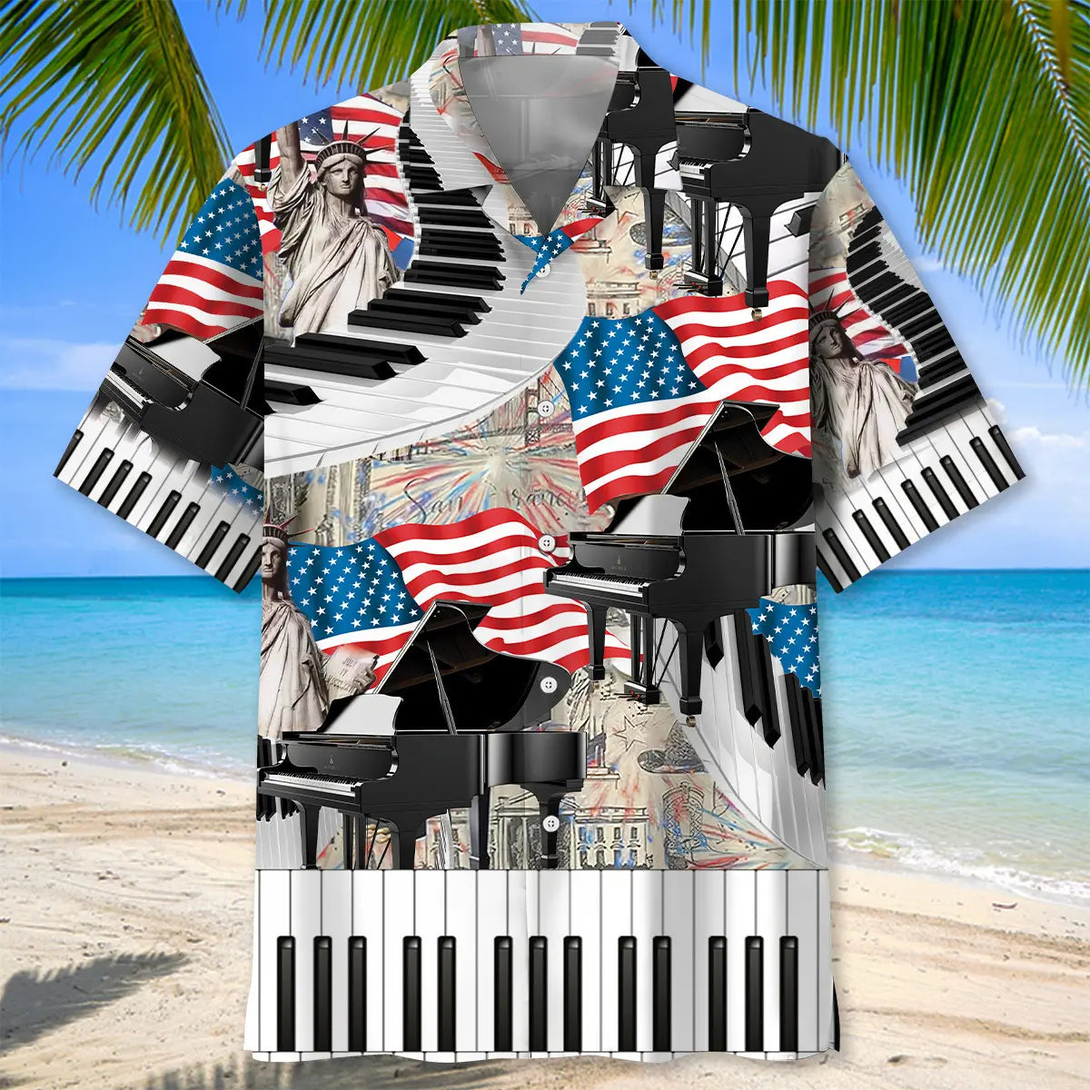 American Piano Patriotic Hawaiian Shirt
