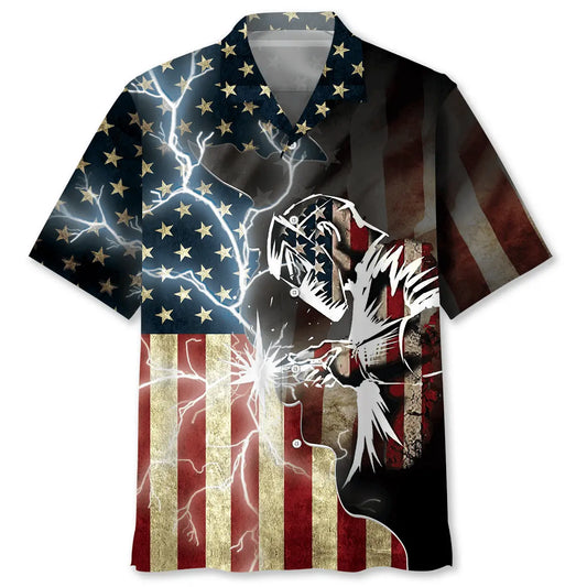 Hawaiian Shirt / Adults / S American Welder Proud Hawaiian Shirt