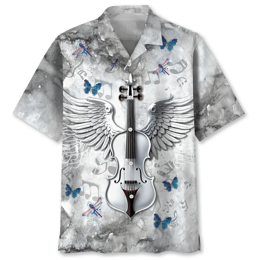 Hawaiian Shirt / Adults / S Angel Wings Violin Hawaiian Shirt