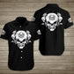 Hawaiian Shirt / Adults / S Angry Skull With Roses Hawaiian Shirt Summer Button Up