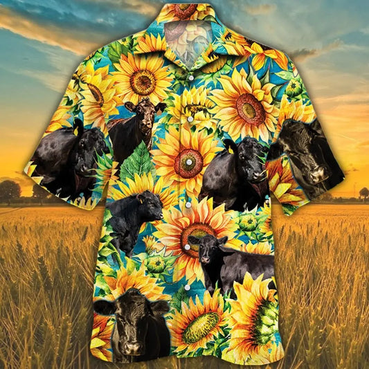 Hawaiian Shirt / Adults / S Angus Cattle Hawaiian Shirt