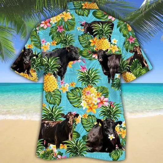 Hawaiian Shirt / Adults / S Angus Cattle Pineapple Hawaiian Shirt
