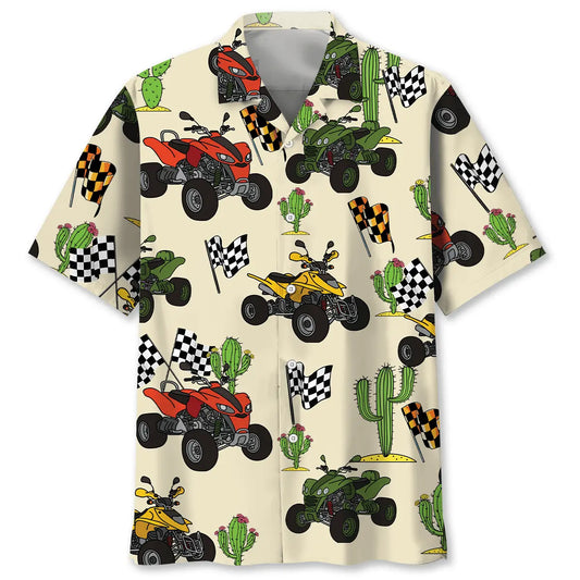 Hawaiian Shirt / Adults / S ATV 4 Wheeler Cactus Desert Race Hawaiian Shirt