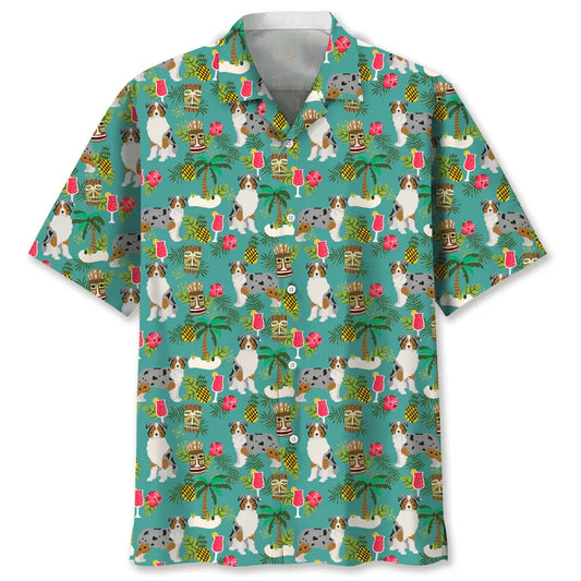 Hawaiian Shirt / Adults / S Australian Shepherd Hawaiian Beach Hawaiian Shirt