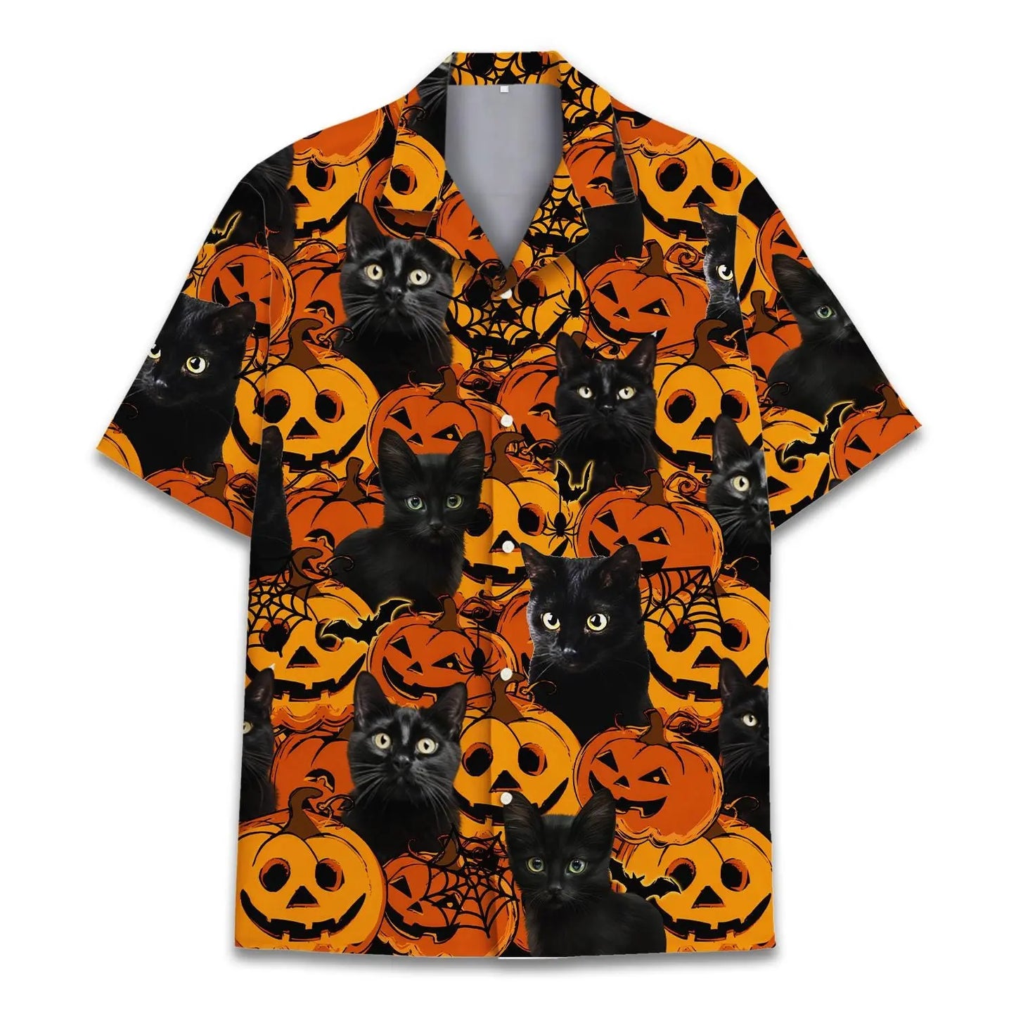 Hawaiian Shirt / Adults / S Halloween Black Cat Unisex Hawaiian Shirt Aloha Shirt