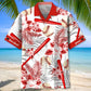 Baseball Red Hawaiian Shirt