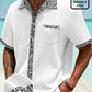 Hawaiian Shirt / Adults / S Basic Ethnic Pattern Patchwork Printed Men's Seersucker Stretch Hawaiian Shirt