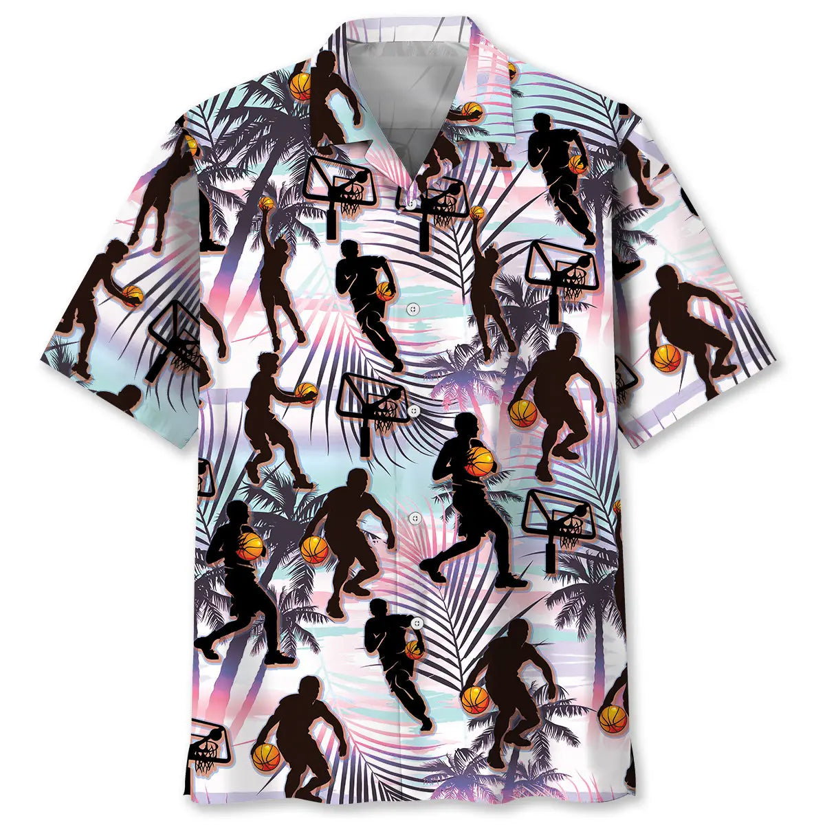 Hawaiian Shirt / Adults / S Basketball Players Tropical Hawaiian Shirt