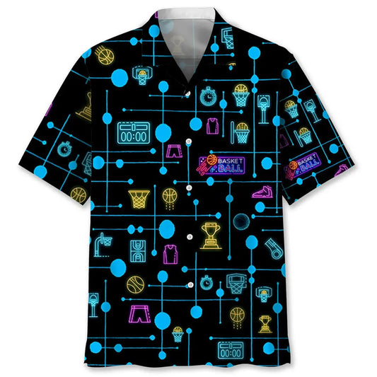 Hawaiian Shirt / Adults / S Basketball Set Neon Hawaiian Shirt