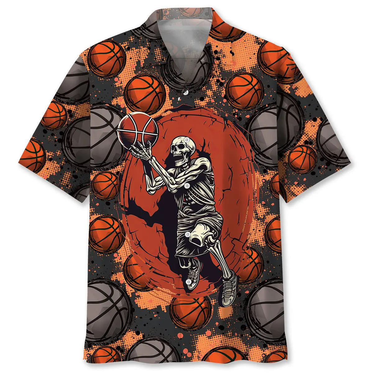Hawaiian Shirt / Adults / S Basketball Skull Hawaiian Shirt