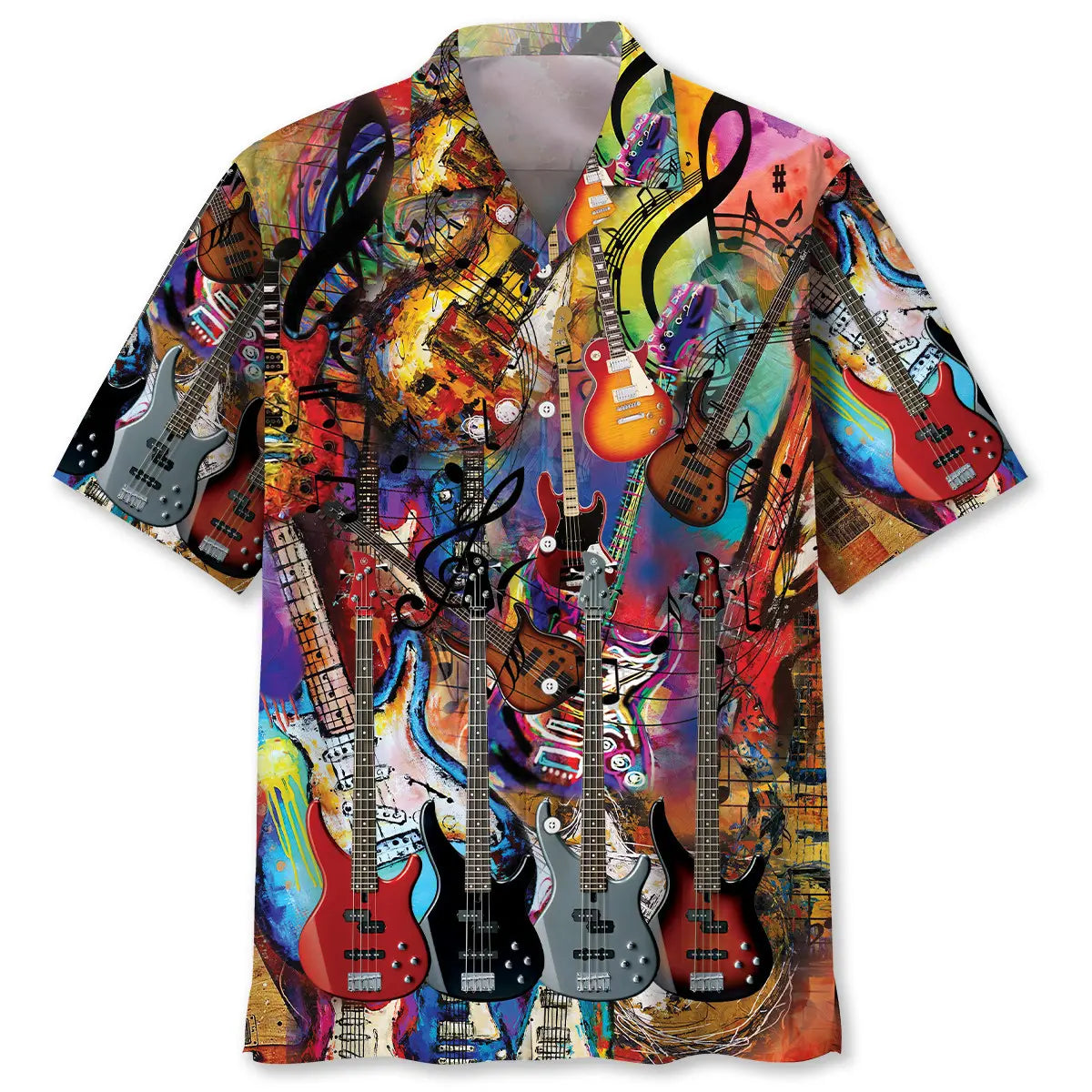 Hawaiian Shirt / Adults / S Bass Guitar Art Hawaiian Shirt Men