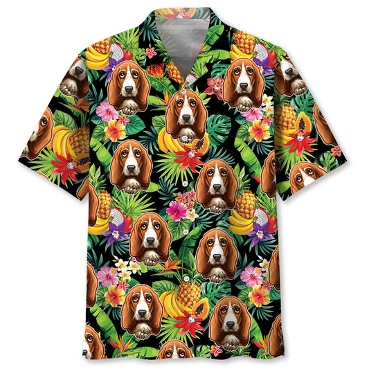 Hawaiian Shirt / Adults / S Basset Hound Fruits Hawaiian Shirt