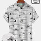 Hawaiian Shirt / Adults / S Beach Holiday White Men's Hawaiian Shirts Cartoon Shark Coconut Tree Camp Shirts