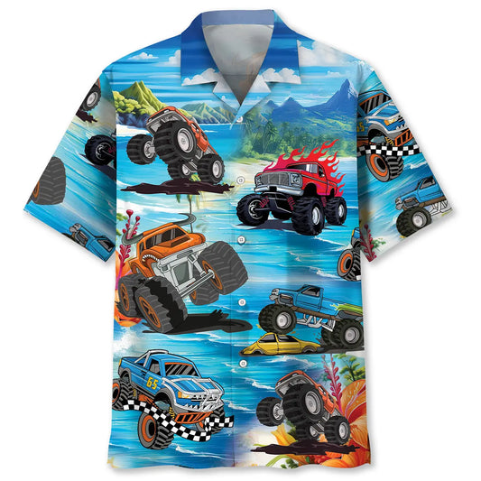 Hawaiian Shirt / Adults / S Beach Monster Truck Hawaiian Shirt