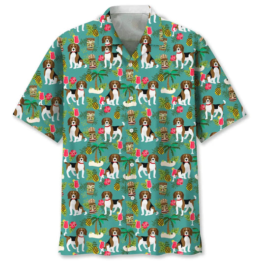 Hawaiian Shirt / Adults / S Beagle Hawaiian Beach Hawaiian Shirt