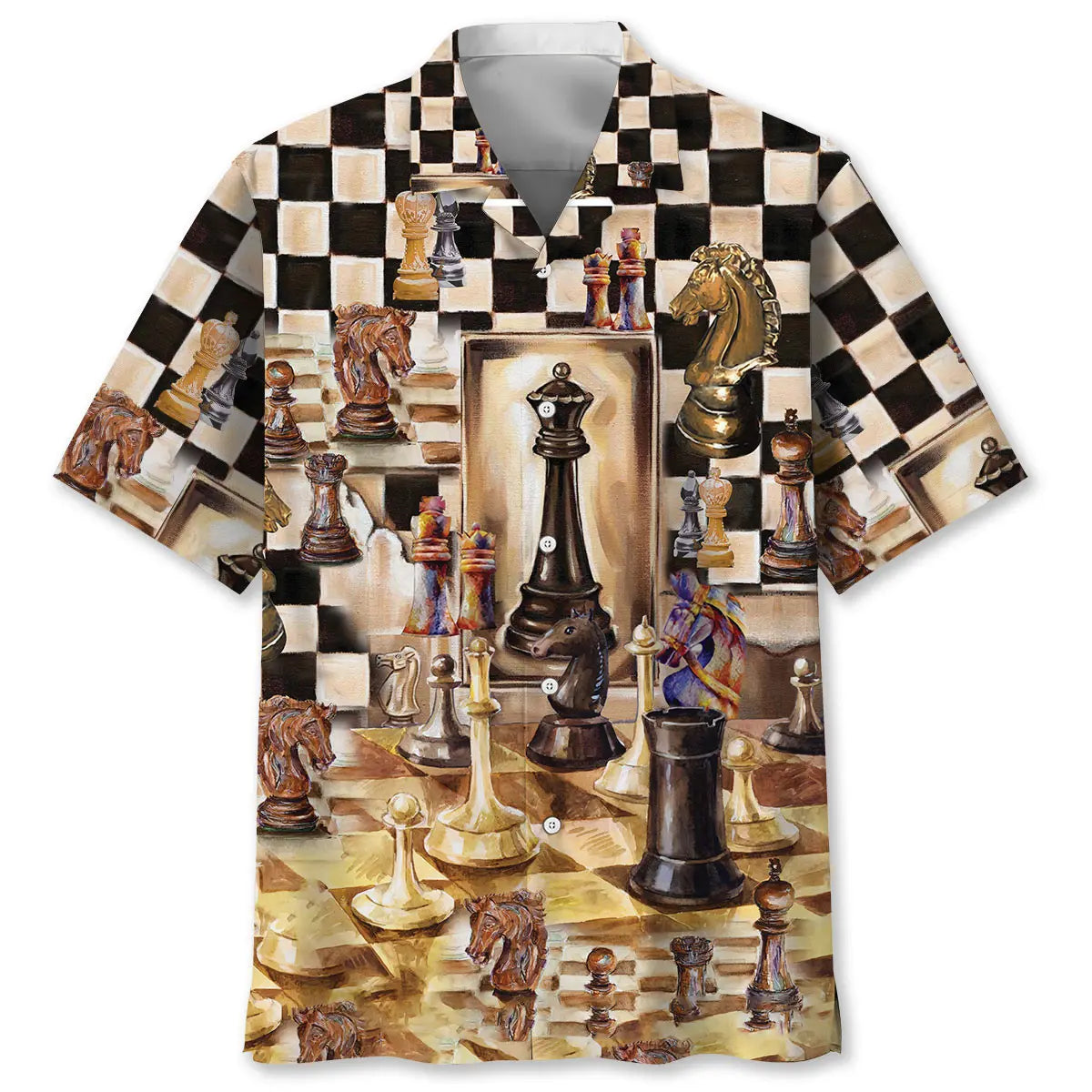 Hawaiian Shirt / Adults / S Beautiful Chess Vintage Art Hawaiian Shirt