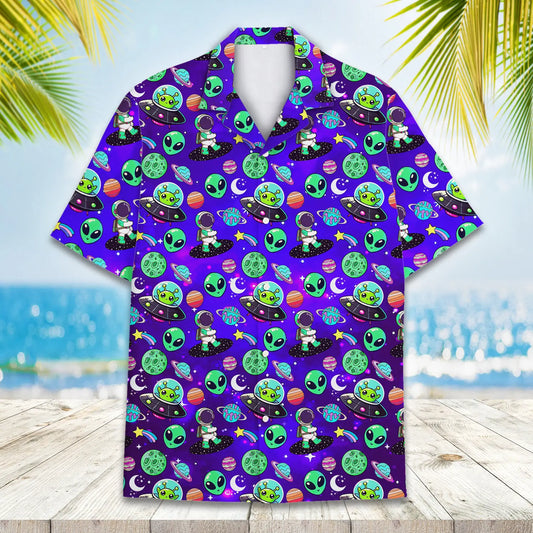 Hawaiian Shirt / Adults / S Galaxy Alien Unisex Hawaiian Shirt Aloha Shirt