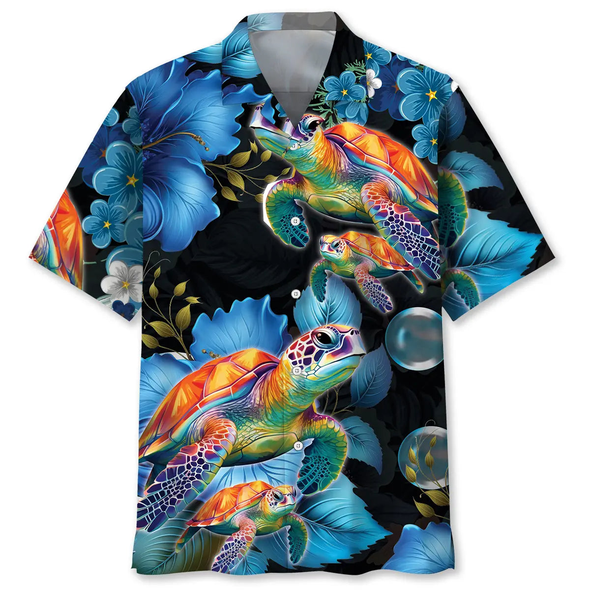 Hawaiian Shirt / Adults / S Beautiful Turtle Flower Hawaiian Shirt