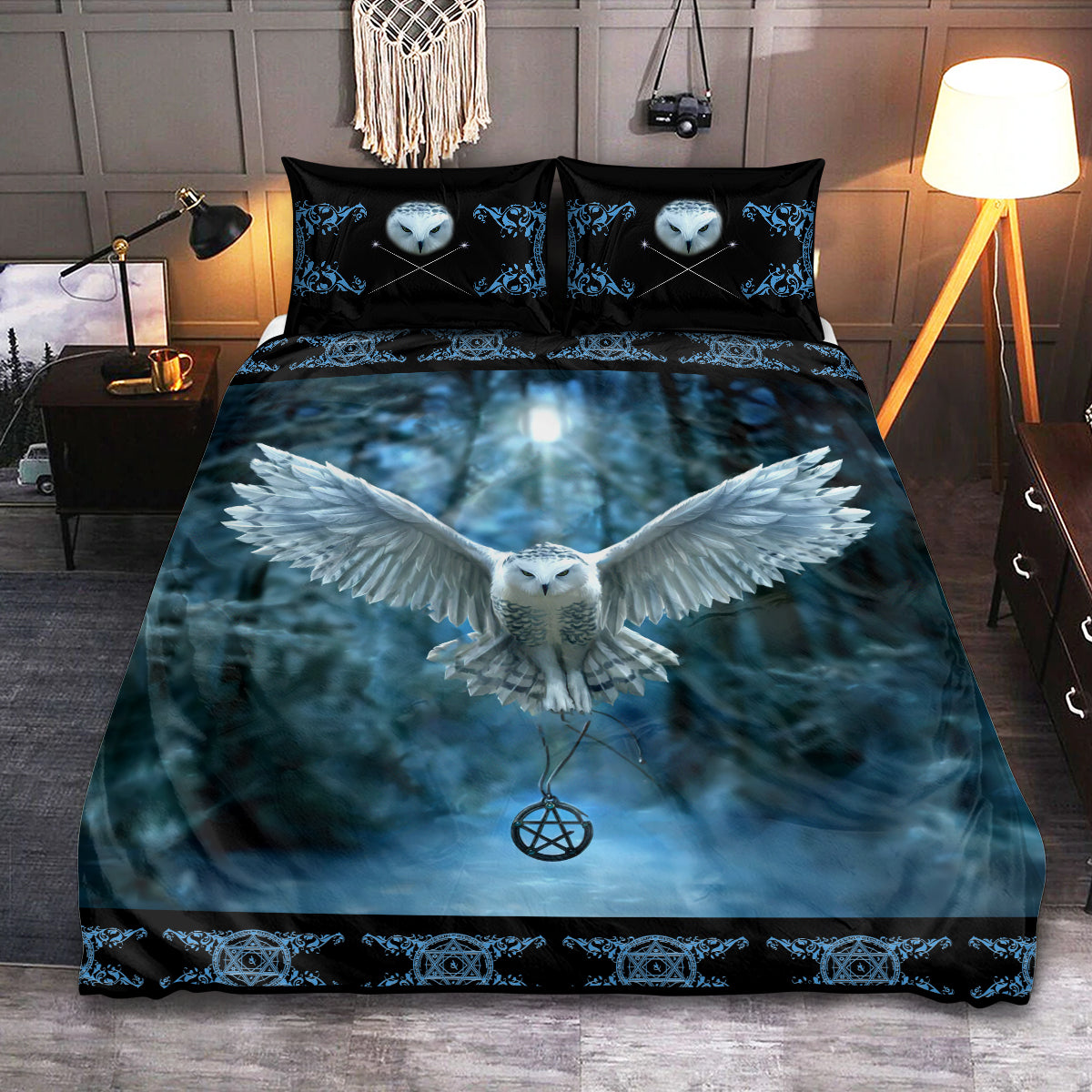 Snow Owl Wildlife Bedding Cover For Cozy Bedroom Decor