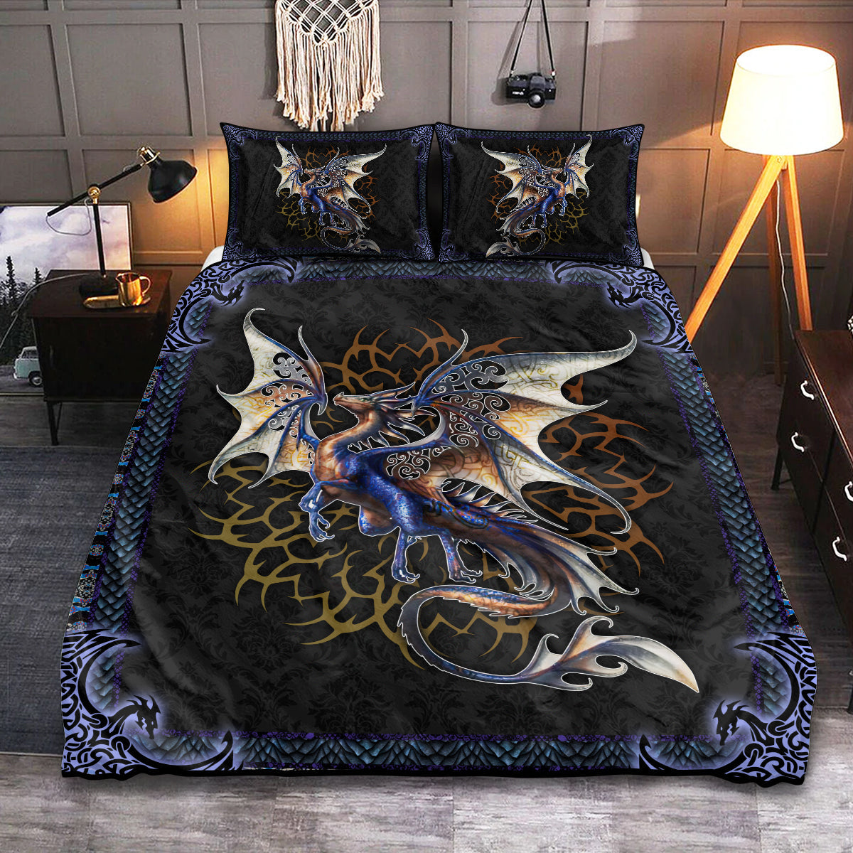 Dragon Night Bedding Cover For Fantasy Bedroom Decor