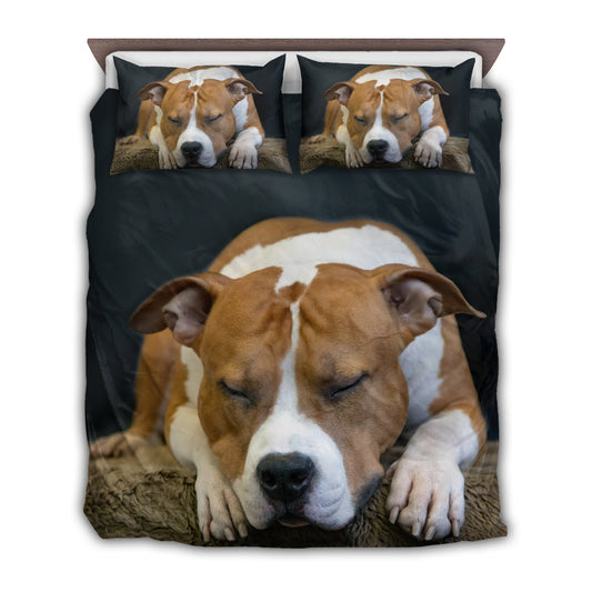 Dog Goodnight Staffordshire Sleeping Bedding Cover For Pet Lover Bedroom Decor