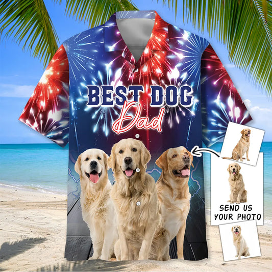 Hawaiian Shirt / Adults / S Best Dog Dad Custom Photo Hawaiian Shirt