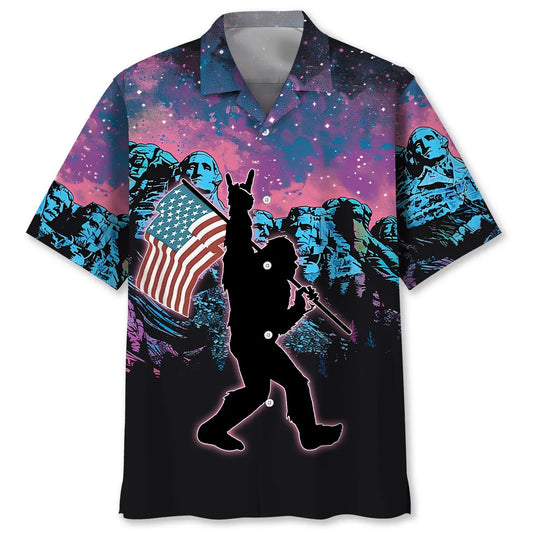 Hawaiian Shirt / Adults / S Bigfoot American Proud Hawaiian Shirt