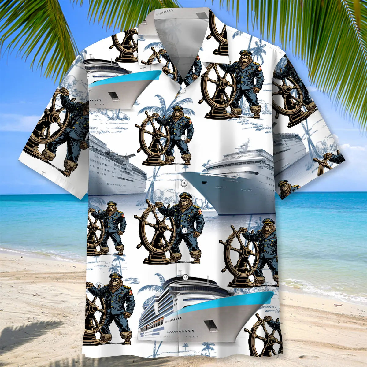 Bigfoot Captain Cruise Hawaiian Shirt