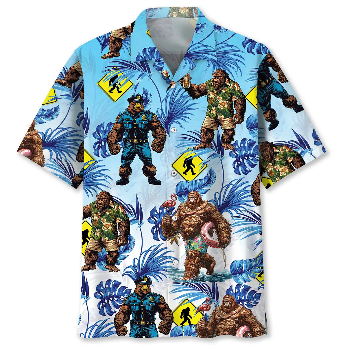 Hawaiian Shirt / Adults / S Bigfoot Crossing Hawaiian Shirt