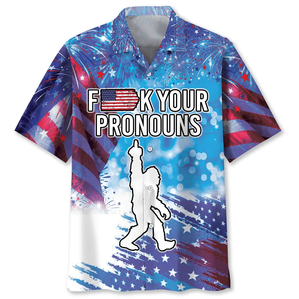 Hawaiian Shirt / Adults / S Bigfoot F..k Your Pronouns Hawaiian Shirt
