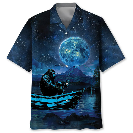 Hawaiian Shirt / Adults / S Bigfoot Fishing Relax Hawaiian Shirt