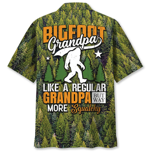 Hawaiian Shirt / Adults / S Bigfoot Grandpa Like A Regular Grandpa But Way More Squatchy Hawaiian Shirt