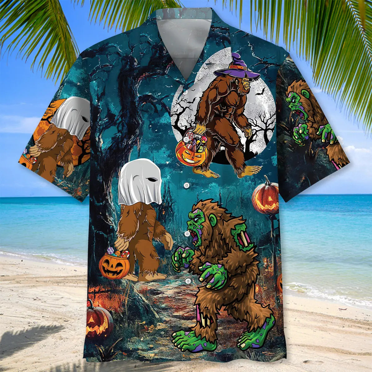 Bigfoot Halloween Night Hawaiian Shirt