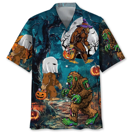 Hawaiian Shirt / Adults / S Bigfoot Halloween Night Hawaiian Shirt