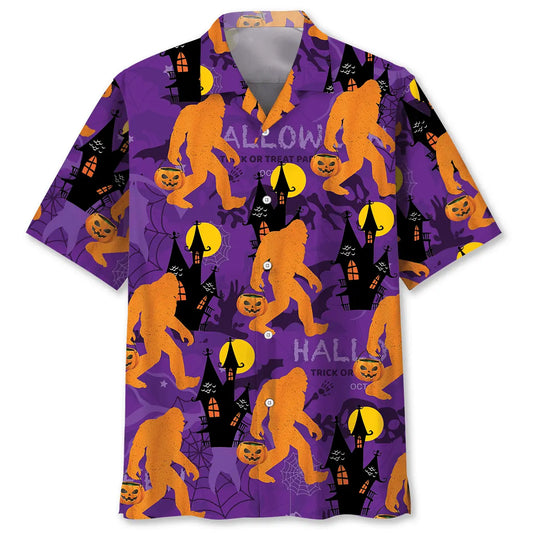 Hawaiian Shirt / Adults / S Bigfoot Happy Halloween Hawaiian Shirt