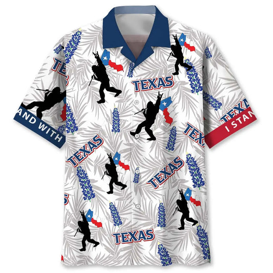 Hawaiian Shirt / Adults / S Bigfoot I Stand With Texas Hawaiian Shirt