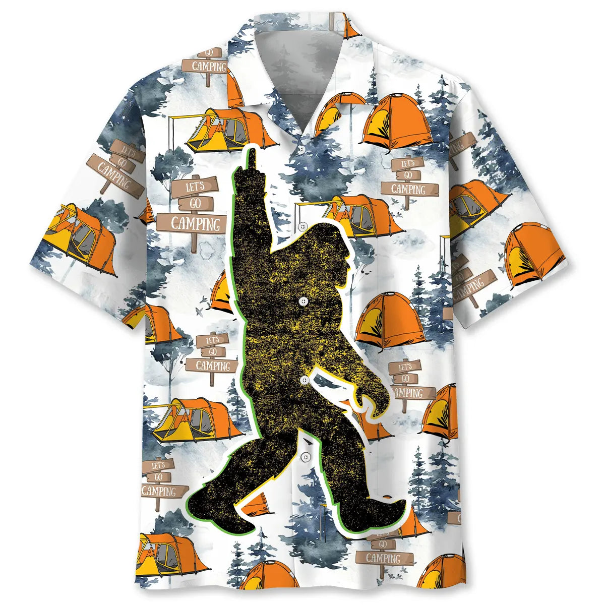 Hawaiian Shirt / Adults / S Bigfoot Let's Go Camping Hawaiian Shirt