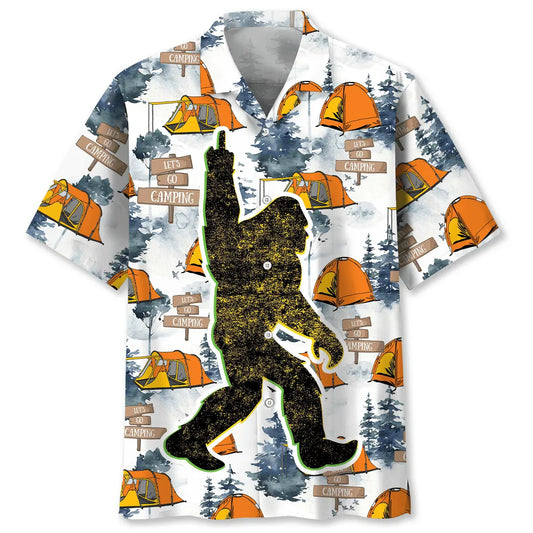 Hawaiian Shirt / Adults / S Bigfoot Let's Go Camping Hawaiian Shirt