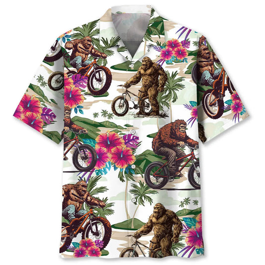 Hawaiian Shirt / Adults / S Bigfoot Mountain Bike Summer Hawaiian Shirt