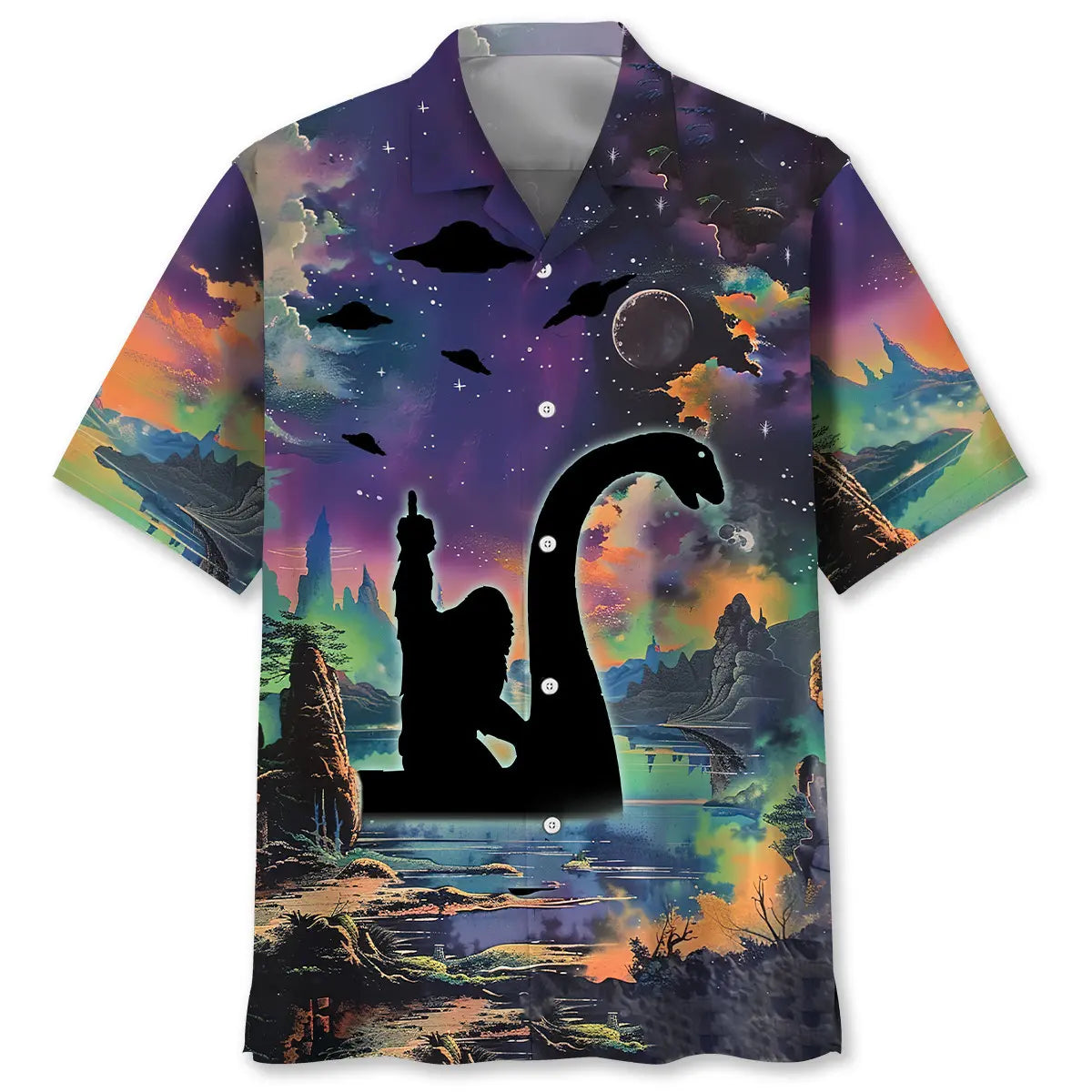 Hawaiian Shirt / Adults / S Bigfoot Nessie Night Hawaiian Shirt