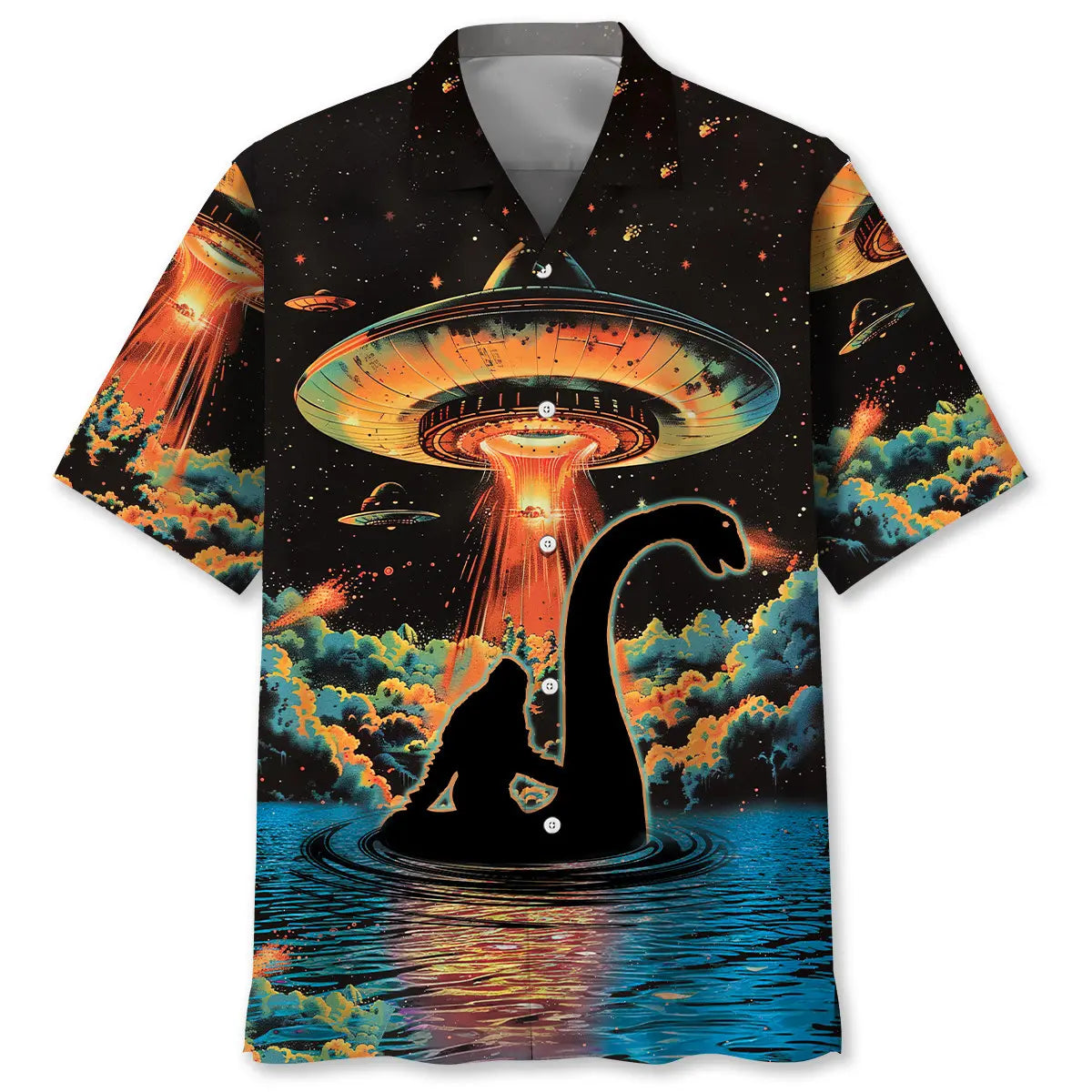 Hawaiian Shirt / Adults / S Bigfoot Nessie UFO Hawaiian Shirt