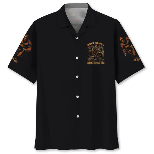 Hawaiian Shirt / Adults / S Bigfoot Respect The Locals National Park Hawaiian Shirt