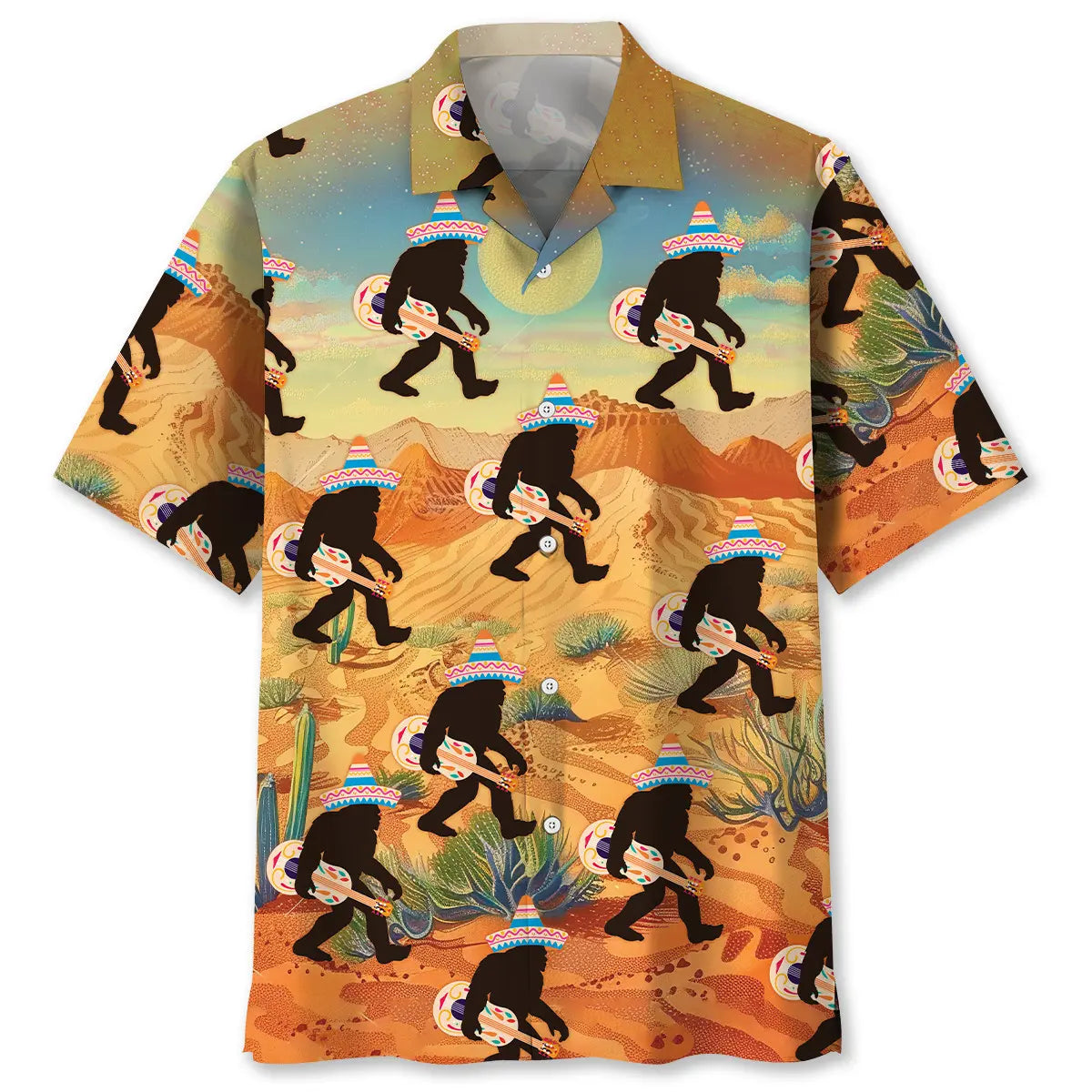 Hawaiian Shirt / Adults / S Bigfoot Sasquatch Poncho Desert Hawaiian Shirt